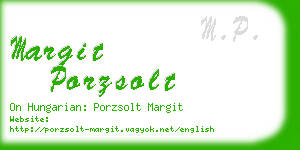 margit porzsolt business card